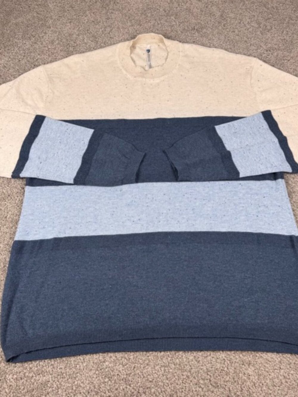 Kuhl Valencia Color Block Striped Sweater Womens M 4198 Crew Neck Hiking Camping
